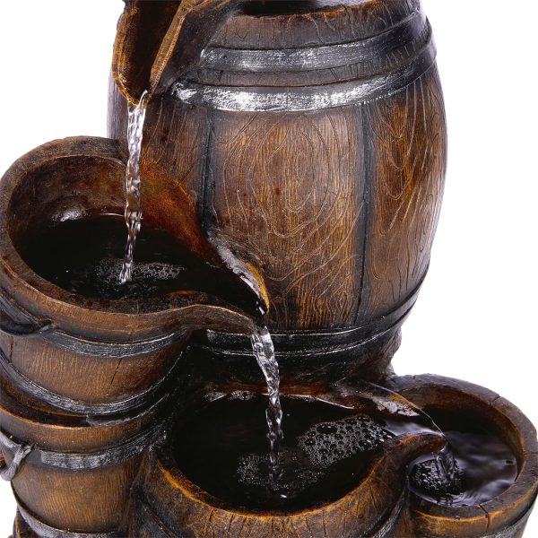 Alpine Corporation - Outdoor Rustic 2-Tiered Barrel and Pump Water Fountain – Bronze Finish, Relaxing Water Flow, Ideal for Garden, Patio, & Yard Décor, 27"H - Image 61