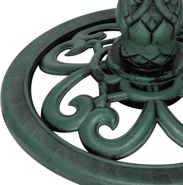 Alpine Corporation TEC106 Outdoor 3 Tiered Pedestal Water Fountain and Birdbath for Garden, Patio, Yard, and Deck, 35" Tall, Green - Image 10