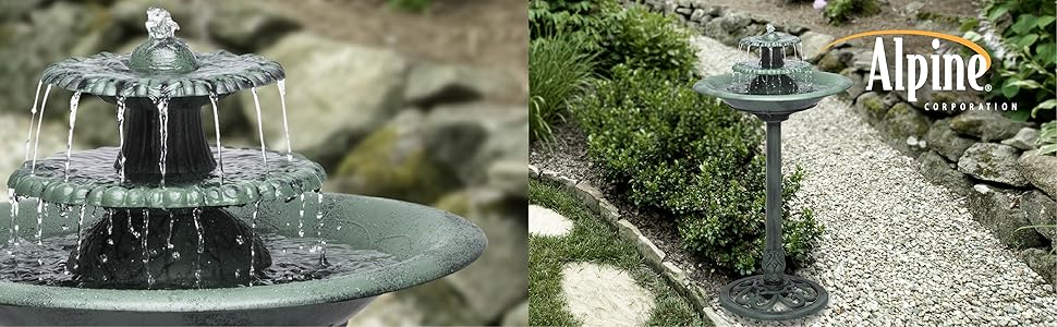 fountain, outdoor fountain, alpine corporation, tec106, outdoors, patio, yard, decor